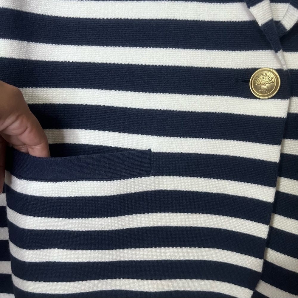 J. Crew Striped Blazer in Navy and White XS - Picture 6 of 13